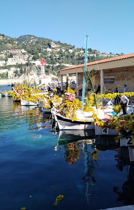 The annual Battle of Flowers in Villefranche-sur-Mer