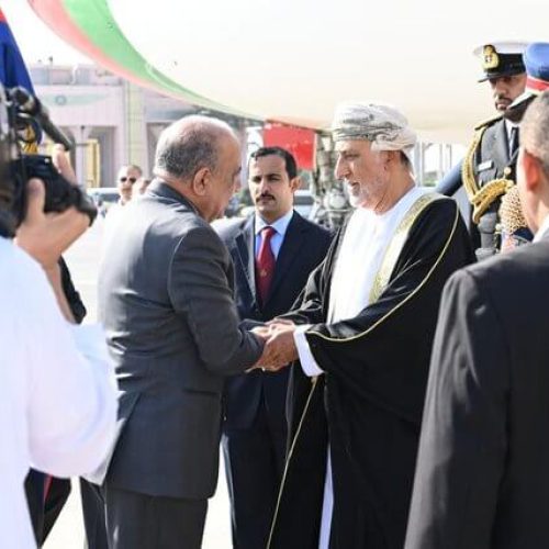 His Highness the Deputy Prime Minister for Defense Affairs arrives in the Arab Republic of Egypt to lead the Omani delegation at the Cairo Peace Summit