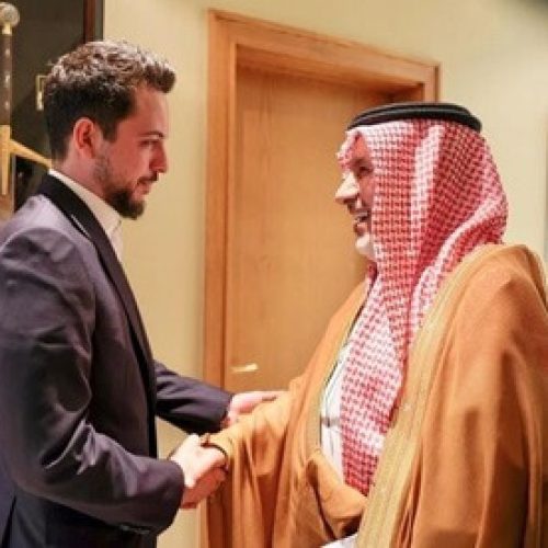 Jordan Crown Prince Meets Supervisor General of King Salman Center for Humanitarian Aid